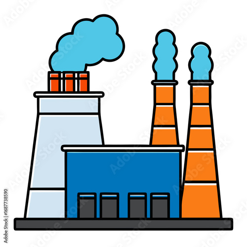 creative details thermal power station Vector Illustration
