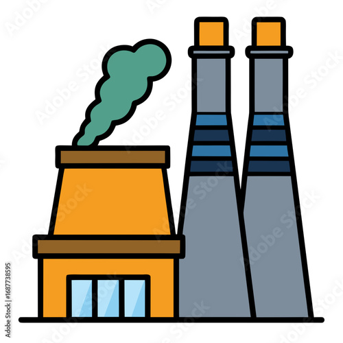 creative details thermal power station Vector Illustration