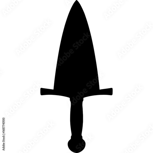 Black silhouette of cinquedea