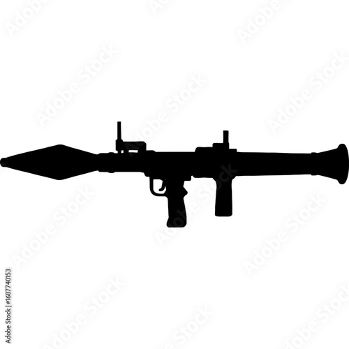 Black silhouette of rocket launcher
