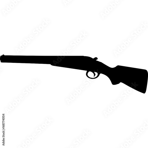 Black silhouette of double-barrel shotgun