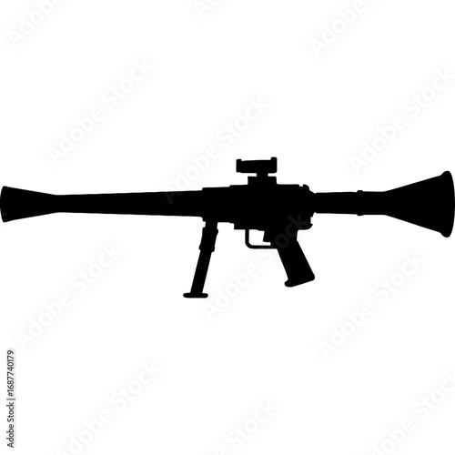 Black silhouette of recoilless rifle