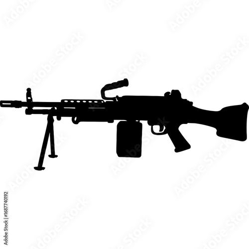 Black silhouette of general-purpose machine gun