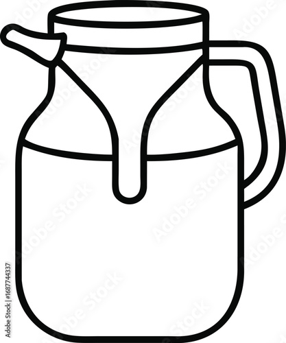 Vector illustration of a milk jar and a computer mouse icon