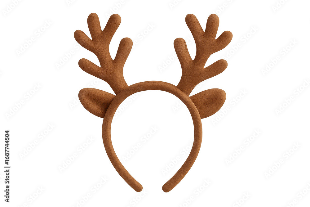 Fototapeta premium Reindeer antlers headband celebrating christmas on transparent background