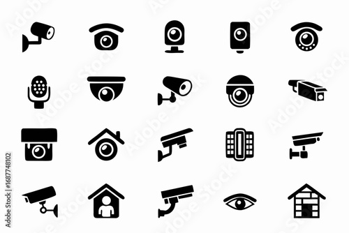 Security camera icon home security cameras cctv surveillance camera vector icons editable svg file