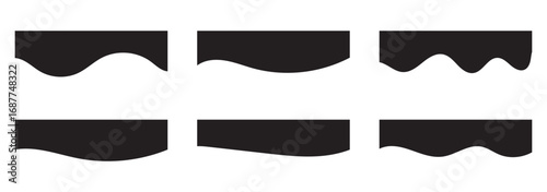 Collection of wavy decorative border for web design element vector. Website divider border vector illustration in eps 10.