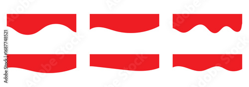 Collection of wavy decorative border for web design element vector. Website divider border vector illustration in eps 10.