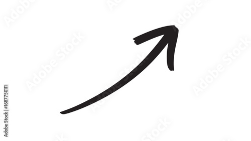 Hand-drawn black arrow pointing upwards suggesting growth progress or increase