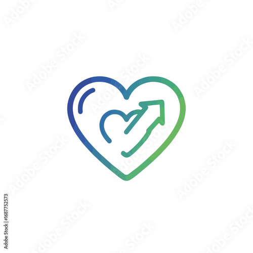 Heart donation illustration depicts love and generosity in concept art. Heart donation signifies support and aid with a gradient color scheme. Promoting heart donation,