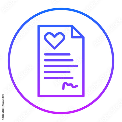 Wedding Certificate Vector Icons