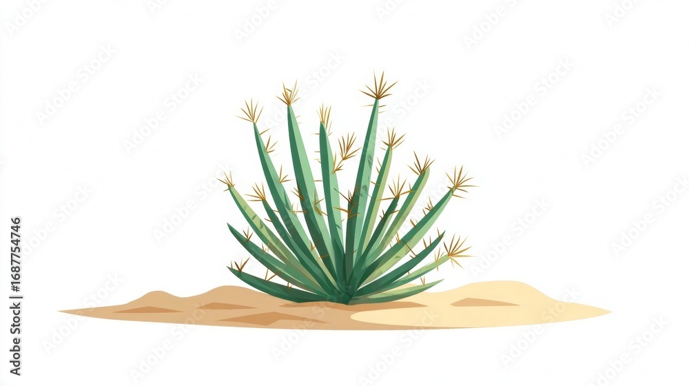 Fototapeta premium Aloe vera succulent houseplant in a pot, isolated on white background, perfect for a green holiday season decoration