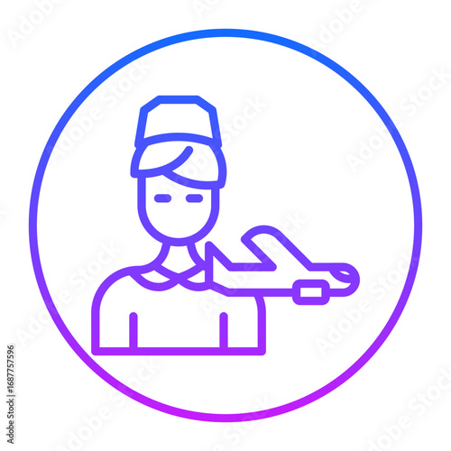 Air Hostess Vector Icons