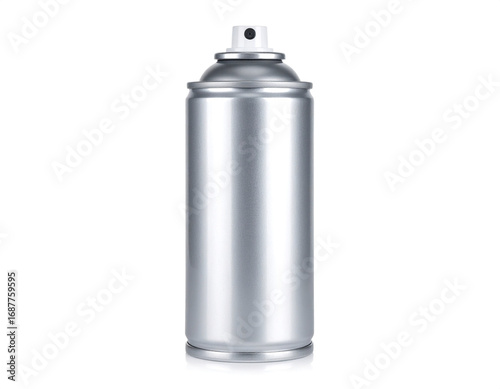 Metallic spray can isolated on white background