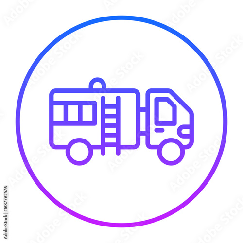 Firefighter Truck Vector Icons