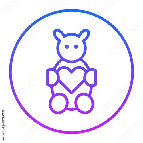Heart Plushie Vector Icons