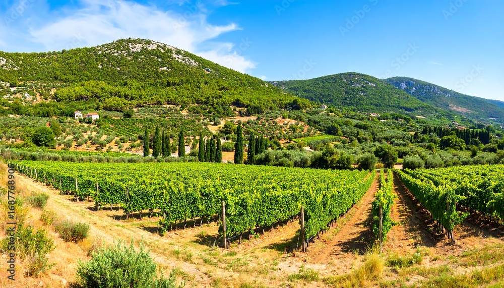 Naklejka premium Panoramic vineyard landscape