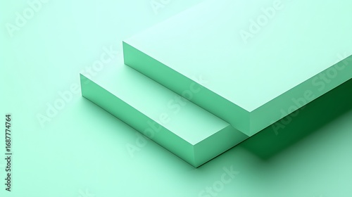 Abstract Green Geometric Shapes Minimalist Background