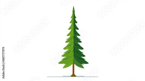 Green fir Christmas tree isolated on white background for holiday winter season decoration