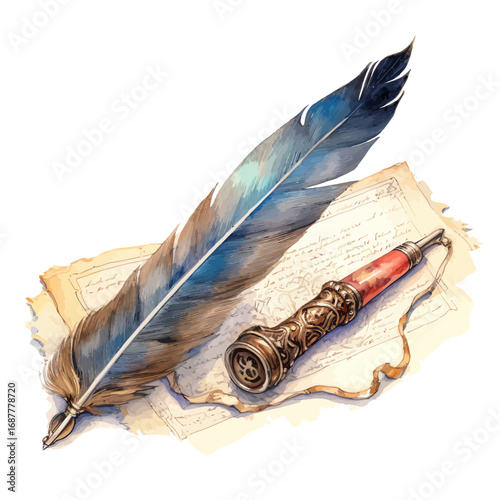 feather and ink