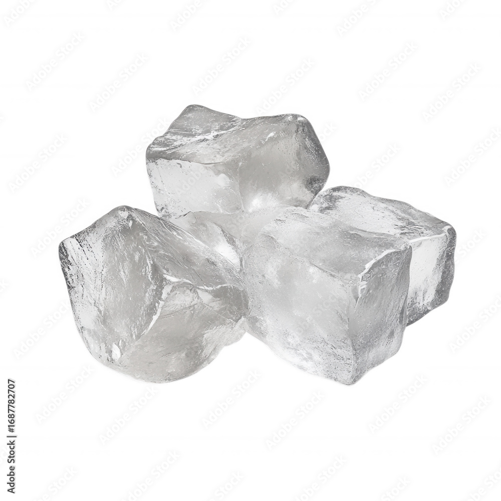 Obraz premium Clear transparent frozen water cubes isolated on a transparent background image