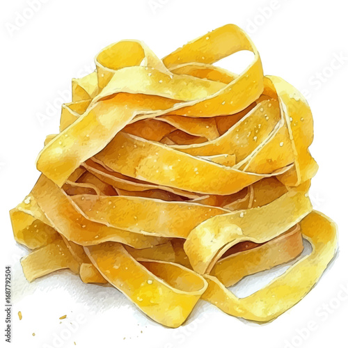 watercolor of Pasta, vector, isolated on a white background.