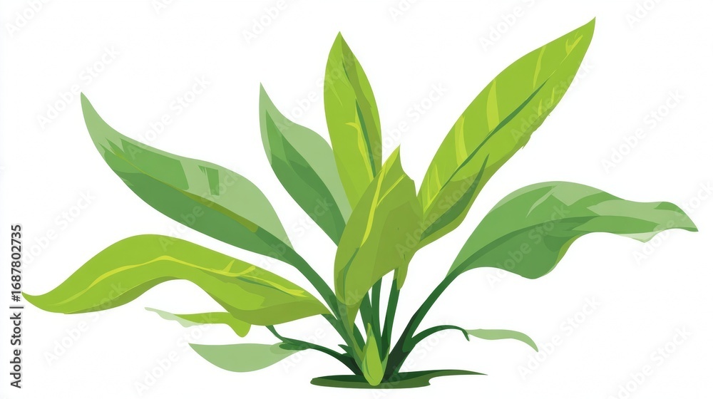 Fototapeta premium Fresh green leaves of a plant isolated on a white background