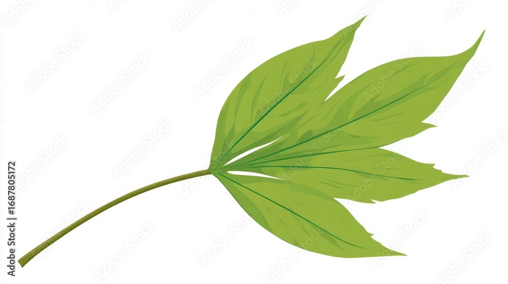 Obraz premium Fresh green leaves and foliage from a tree branch, isolated on a white background
