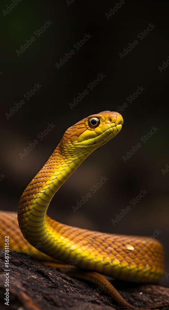 Fototapeta premium Yellow Snake Head Close Up