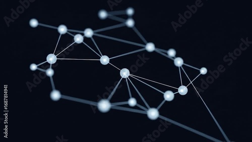 Abstract Network Connection: Nodes and Lines Forming Complex Structure
