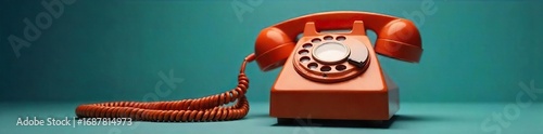 Close-up of a landline telephone receiver, off the hook, with a tangled cord suggesting a frantic call, highlighting the concept of stressful communication , communication breakdown, tension