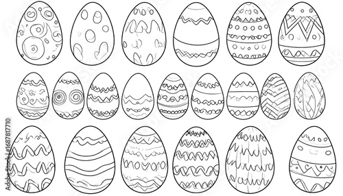 Black and white Easter eggs