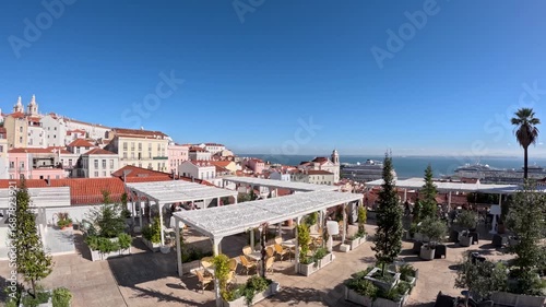 time lapse of the lisbon and the waterfront