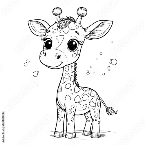 Cute giraffe coloring page
