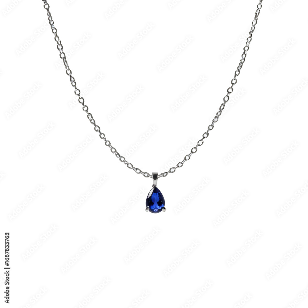 custom made wallpaper toronto digitalDelicate silver necklace with a sapphire pendant isolated
