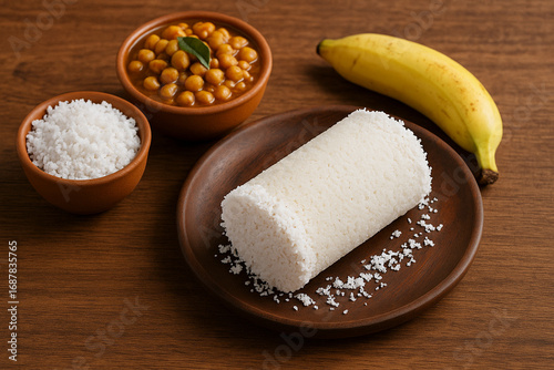 South Indian breakfast puttu Kerala India stock photo