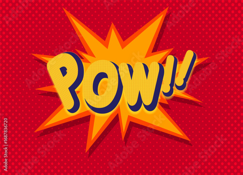 Comic pop art style with pow text vector illustration