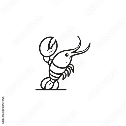Shrimp  prawn logo template
