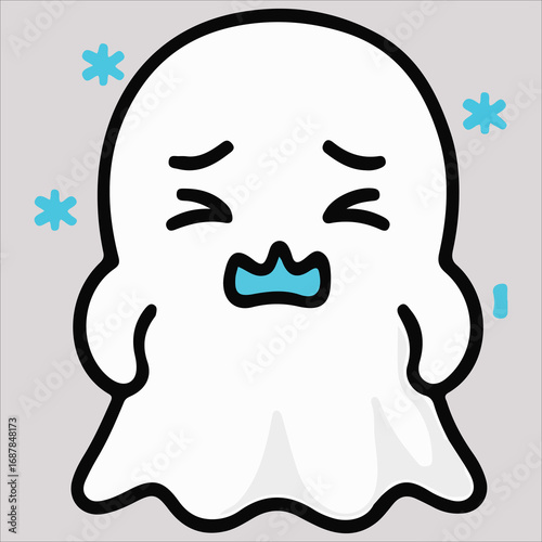Halloween Crying Ghost with Cold Expression