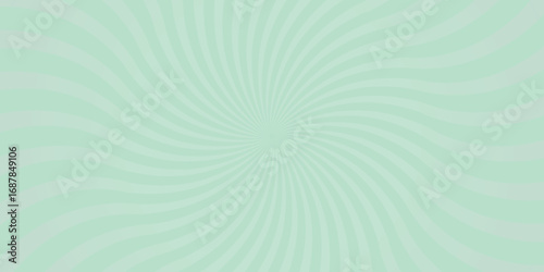 Soft pastel mint green swirling radial burst background with undulating stripes creating a gentle hypnotic effect for whimsical or calming graphic design and abstract visuals