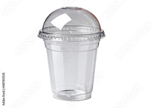 Clear plastic disposable cup with dome lid (3)
