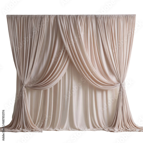 Beige draped backdrop