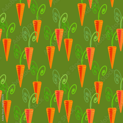 Fotografie Playful Carrot Seamless Folk Art Pattern