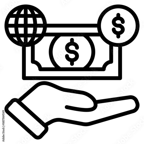 Payroll line icon