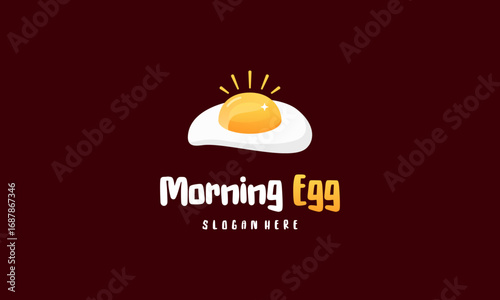 Morning Egg Logo template designs, Yummy egg logo vector illustration