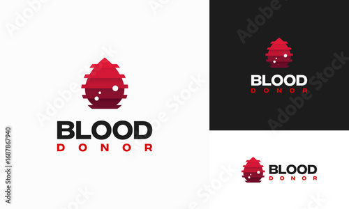Blood Donor Logo designs template, Blood Donation Logo template icon vector