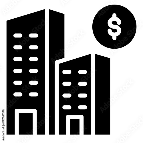 Corporate Tower glyph icon