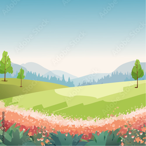 Vector of flower grass or blooming shrub isolated on white background ,watercolor tree elevation for landscape concept,environment panorama scene,eco design,meadow for spri