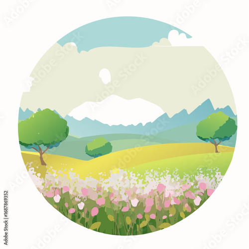Vector of flower grass or blooming shrub isolated on white background ,watercolor tree elevation for landscape concept,environment panorama scene,eco design,meadow for spri
