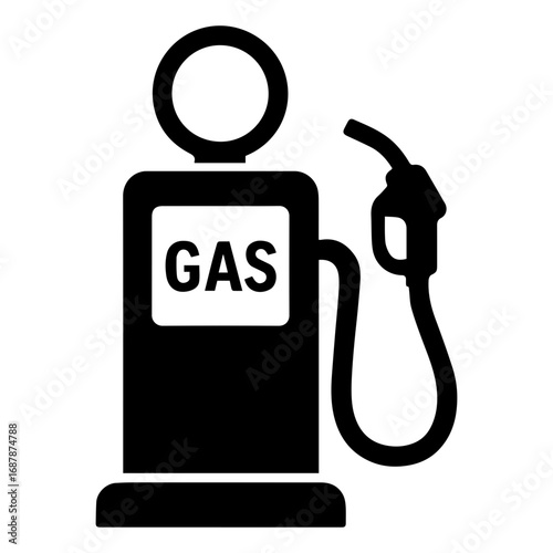 Gas pump icon with transparent background for fuel, transportation, and service station design
